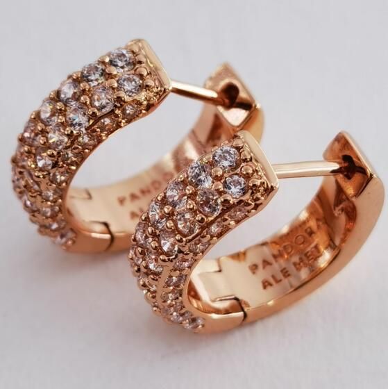 AAA GRADE Rose Gold Plated Hoop Earrings