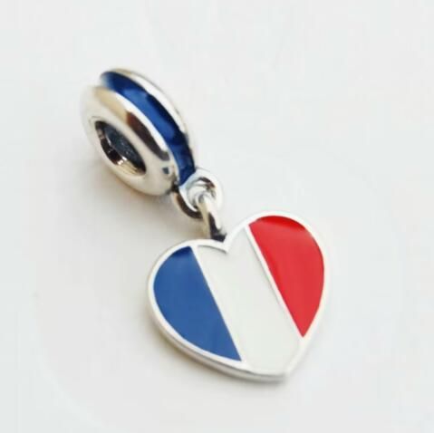 France Flag AAA GRADE S925 ALE Sterling Silver Pendants
