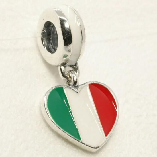 Italy Flag AAA GRADE S925 ALE Sterling Silver Pendants
