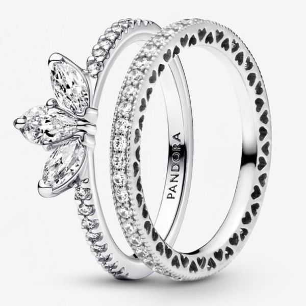 STACKED Pave AAA GRADE S925 ALE Sparkling Rings Set