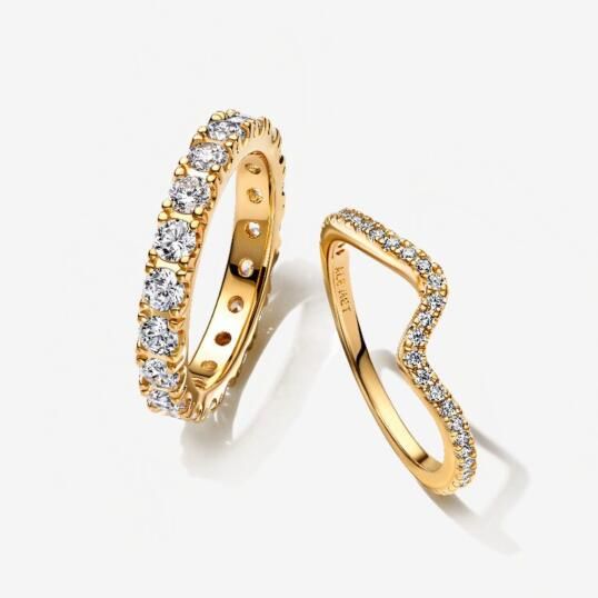 STACKED Pave AAA GRADE S925 ALE Sparkling Rings Set