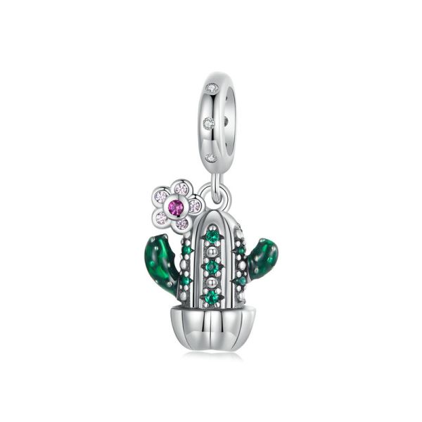 925 Sterling Silver 2024 New Cactus Flower Pendant