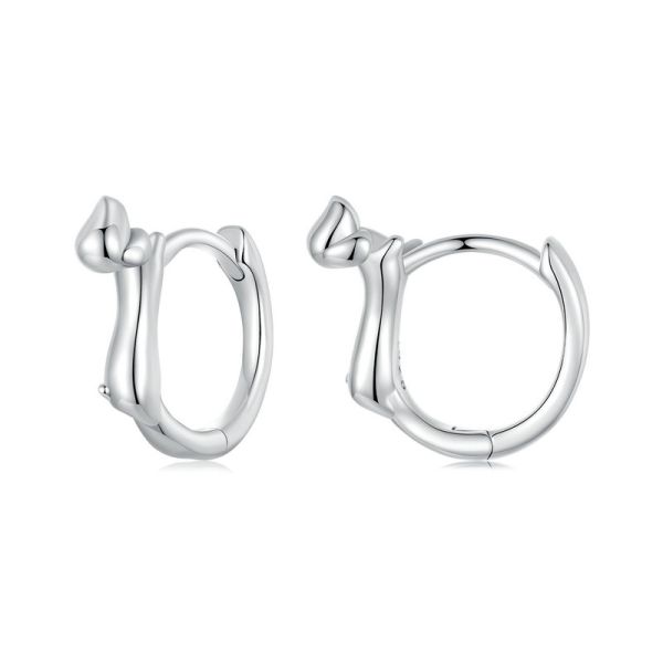 925 Sterling Silver 2024 New Lying Dachshund Hoop Earrings