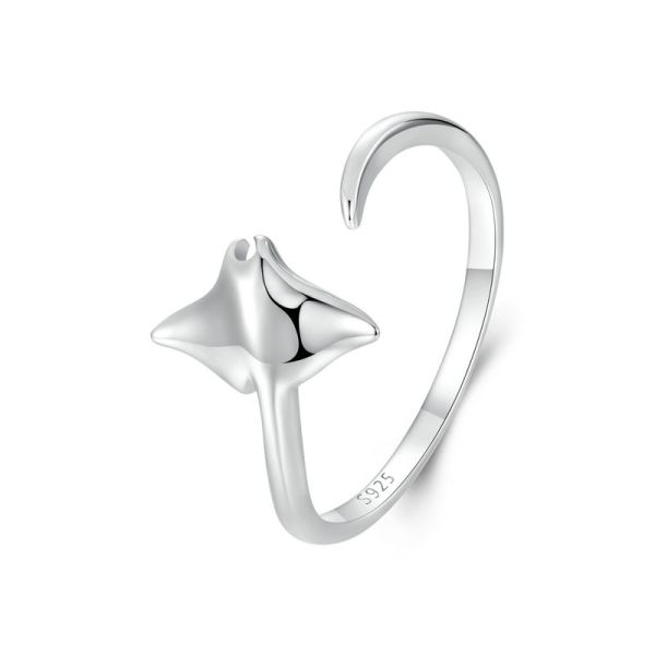 925 Sterling Silver 2024 New Manta Open Ring