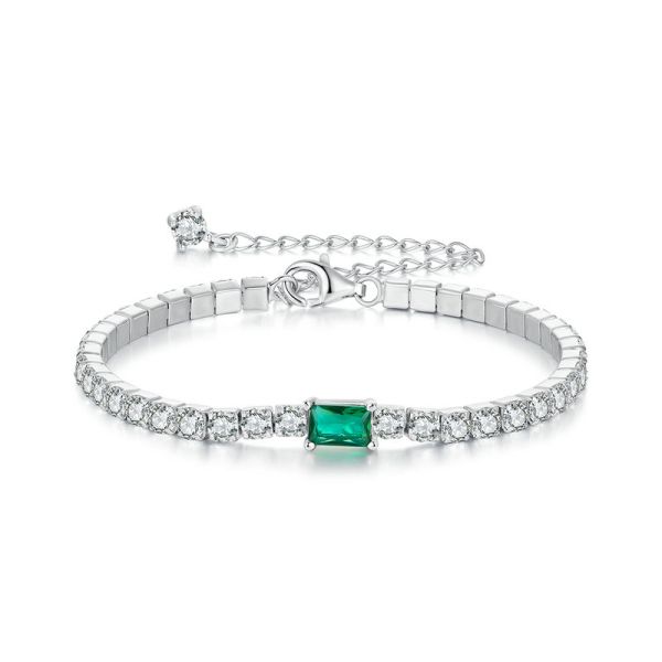 925 Sterling Silver 2024 New Emerald Green Bracelet