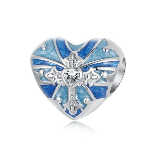925 Sterling Silver 2024 New Heart Cross Pendant