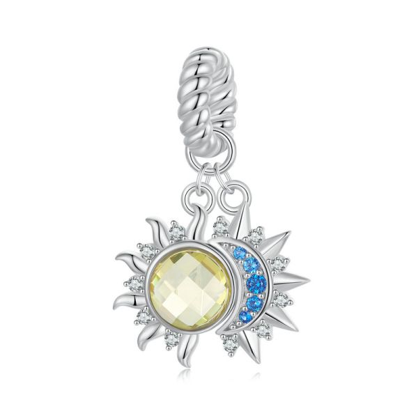 925 Sterling Silver 2024 New Sun and Moon Pendant