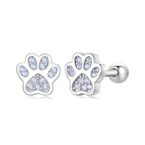 925 Sterling Silver 2024 New Pet Paw Stud Earrings