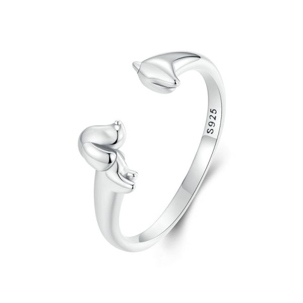 925 Sterling Silver 2024 New Dachshund Open Ring