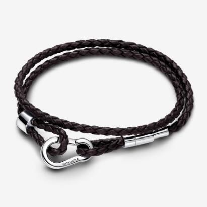 Promotion 1:1 COPY S925 ALE Sterling Silver Leather Bracelets