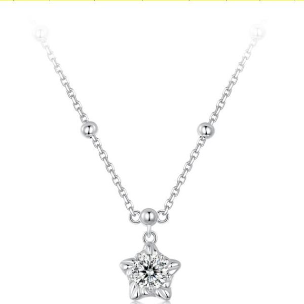 925 Sterling Silver 2024 New The Light of the Stars 0.5CT Necklace