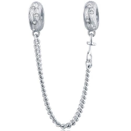 925 Sterling Silver Safety Chain Charm