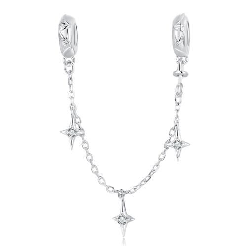 925 Sterling Silver Safety  Chain Charm