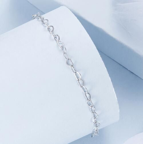 925 Sterling Silver Chamilia Heart  Anklet Jewelry
